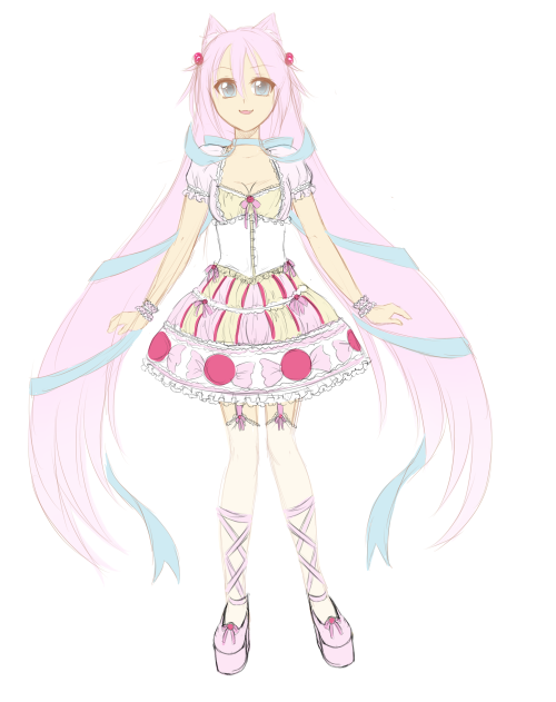 Edit’s done to Cotton’s clothing are minor but it seemed just too plain with ALL blue! So since Candy had different color’s (pastel yellow) mixed in with her Pink theme I had to give Cotton something other than just blue!  I think this