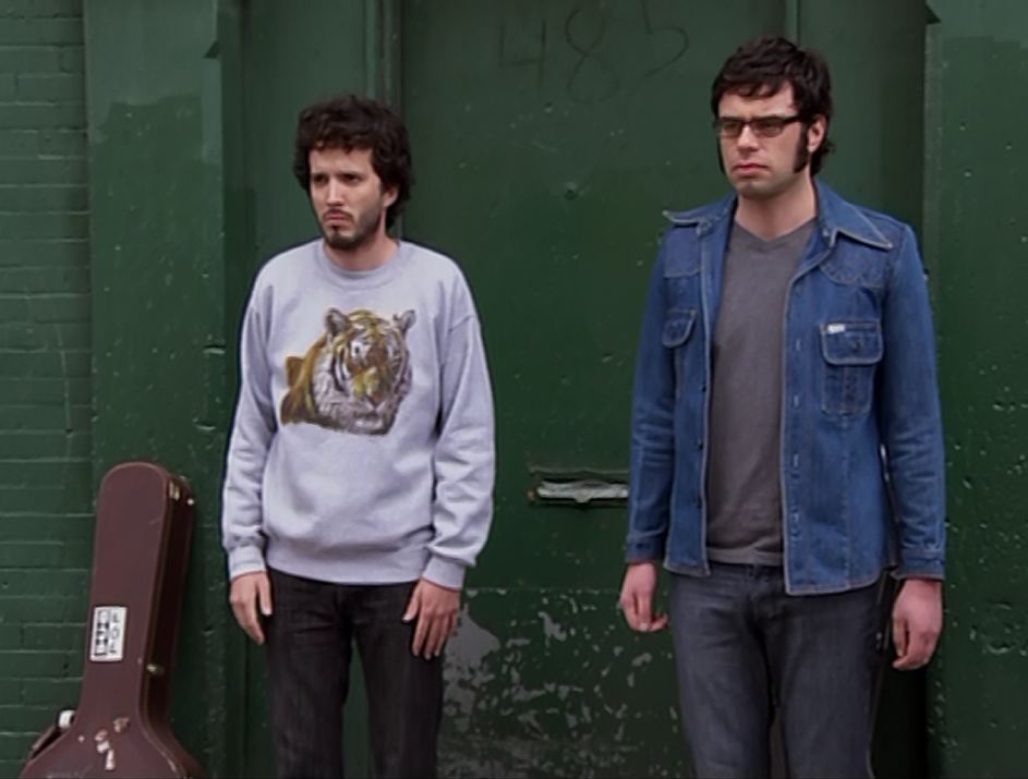 captaincrabbyscrabshack:  Bret and Jemaine posing for band pictures. 