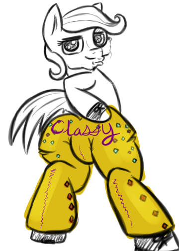 Meet Sir Fritz Fancypants the Third. He has the fanciest of all pants. The ladies swoon over him. (This is some character I used to briefly RP with some friends and cause some havoc. His talent is wearing pants. He got his fancy pants from a zebra witch