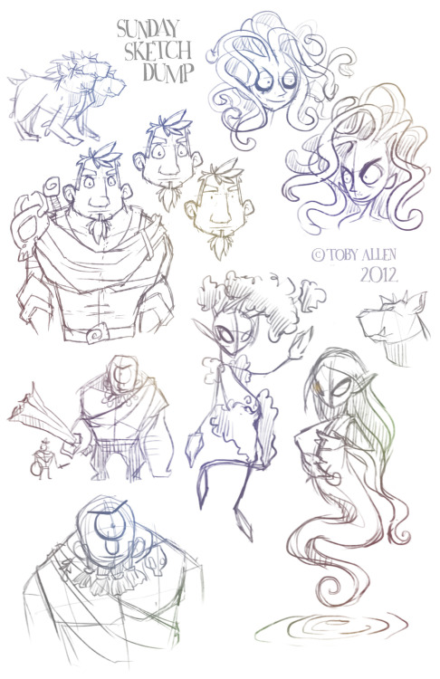 Daily Draw- Day 13 (Sketchy Sunday)Sketch dump from this week. It has a distinct Greecian flair, why