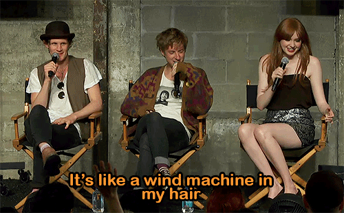 doctorwho:“It’s like a wind machine in my hair.”from the Doctor Who Q&A at the Nerd Machine Conv