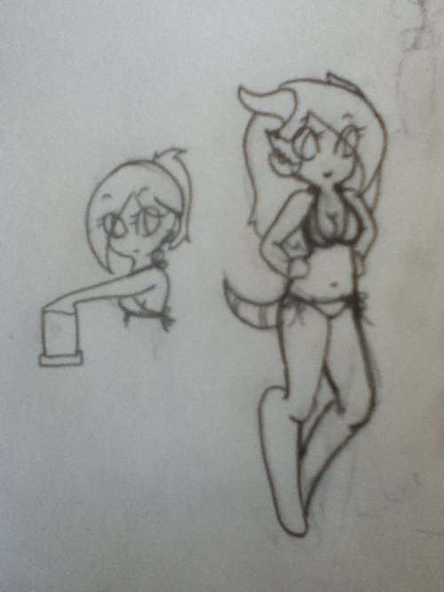 A pretty crap sketch that I’ll probably never finish of myself and Madii at the beach making sandcastles. Why I like to doodle Madii with her gamer, I have no idea…But she would definitely build a pretty BA sandcastle.