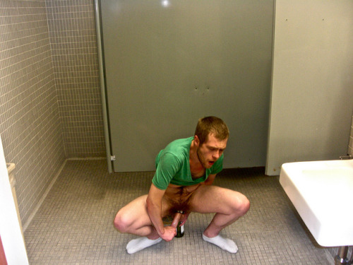 cuteguysinsocks:  when you’re a horny bottom and nobody is around, any object that fits in that hole will do!