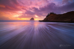 neptunesbounty:  Haystack Rock and Cape Kiwanda Sunset by Chip Phillips on Flickr. 