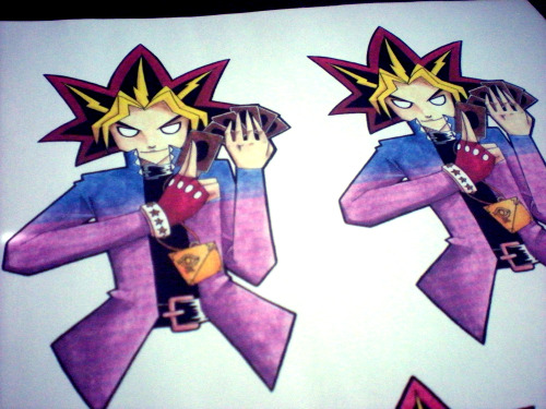 Boohoohoo I was printing out Yugioh stickers when the blue ink ran out ;A;