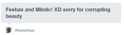 thatfanadventure:  pepperly:  thatsplicingadventure:   Feebotic At least you’re aware of the atrocities you have asked me to commit on this day.   I imagine this guy with a Eeyore-like voice saying “I will never be beautiful.”  Pepperly is my favourite
