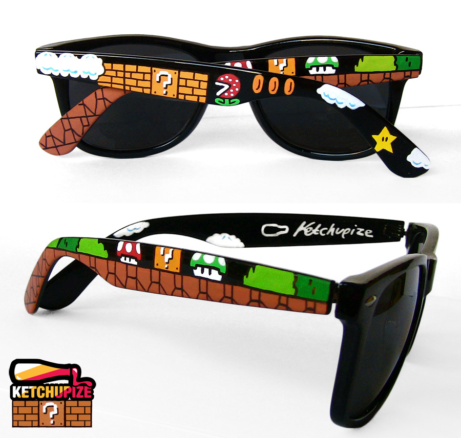 These help me win!insanelygaming:  Super Mario Bros Wayfarer Sunglasses Created by ketchupize