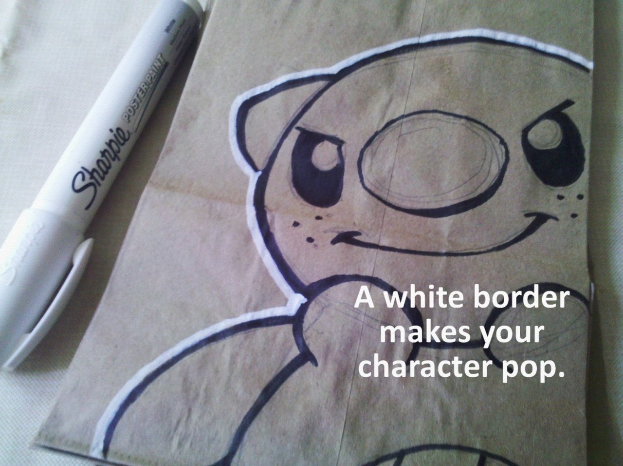 lunchbagart:  I’ve had a few requests regarding how to draw on a lunch bag.