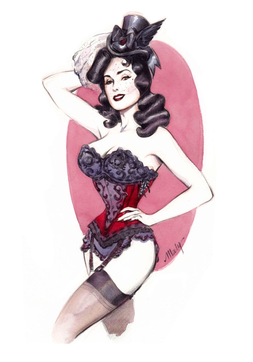 margadita:  Dita Pin-Up Art by Maly Siri  French pin-up artist Maly Siri has created several Dita Von Teese inspired pieces. To view her work, visit her weblog, Maly Siri’s Pin-Up Art & Doodles.  