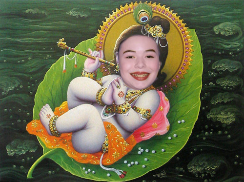 Plot twist:  Miranda Cosgrove is actually Lord Krishna