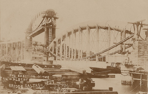 suburbanastronaut:Construction of the Albert Bridge, Saltash, 1857