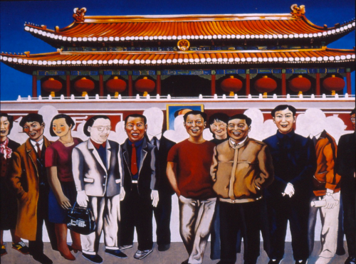 Tiananmen Gate Painting #1 Dong Xiwen, The Founding of the Nation, 1952. This painting is of Mao&rsq