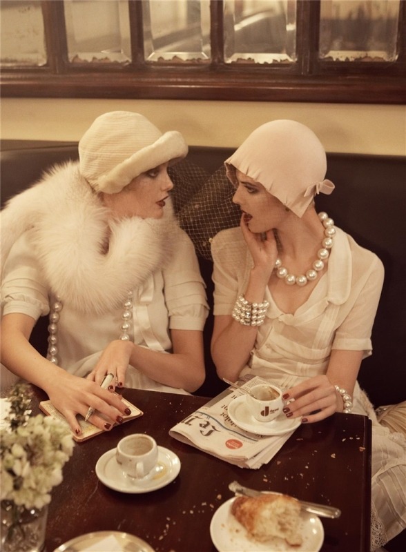 suchaprettyworld:  Caroline Trentini and Agyness Deyn by Steven Meisel for Vogue