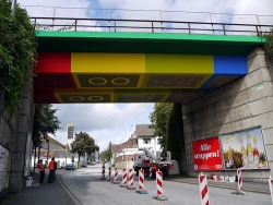 Graffiti Artist Turns A Bridge Into Realistic LEGO Street Art  took 4 weeks to complete apparently