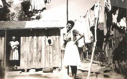 This is my grandmother, Dominga Villegas (in the foreground) and “Mama Piedad” (in the b