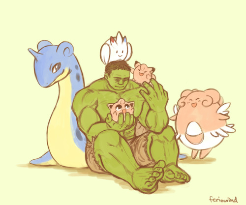 feistystump:  secret-weapon1991:  AVENGERS AND POKEMONS ASSEMBLE!  can we discuss the hulk  THOR’S TEAM IS SO PERFECT AND ADORABLE OH MY GOD.