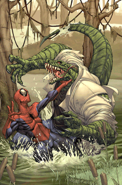 comic-gifs:  Spiderman cover The Lizard by