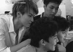 kayeol:  hallyuhallyu:  itskpopfashion:  exeoul:  gee-twomoons:  Kris smiles  is that like a messy bed hair whoa ugh kris fuck  and his shirt is wrinkled and unbuttoned all the way down.  Why does it look like they’re watching porn  I bet they’re