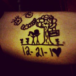 A drawing I drew on my babe! :)&lt;3 (Taken with Instagram)