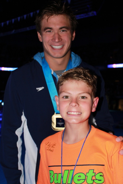 Nathan Adrian with a fan at Olympic Swimming Trials #OlympicSpirit