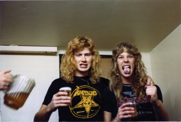 buddhabubbha:  Dave Mustaine and James Hetfield backstage at the Old Waldorf, November