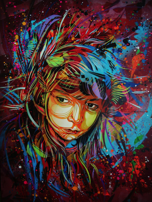 artchipel:  Christian Guémy aka C215 - Nina “I Will Fly Away” | Midnight Dreams