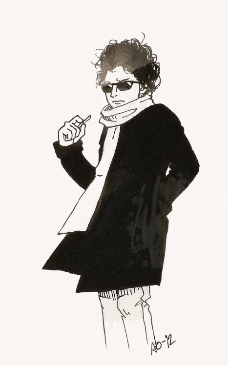 amandabel1man:A drawing of Bob Dylan I made for Megan.The scanner positively killed the quality of t