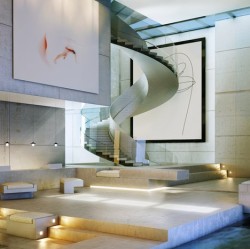 justthedesign:  Modern Living Space / Staircase