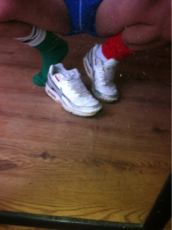 rugbysocklad:  ODD Footy sox and Air Max :-)))  Nice and bold odds, hot !!!