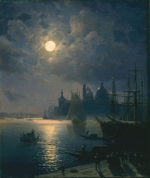 Ivan Konstantinovich Aivazovsky. Venice at Night. 1800’s. 