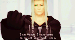 supereighty:  Sora: Come on, of course not!Vexen: Oh, but you do. You owe me for reuniting you with your former friend. 