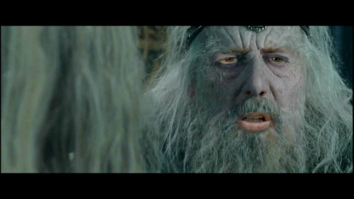 Nicolas Cage as King Theoden under the control of Saruman