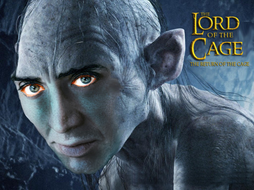 Nicolas Cage as Gollum in the Return of the Cage