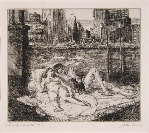 thusreluctant: Sunbathers on the Roof by John Sloan