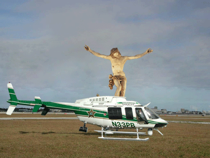 Jesus Everywhere — Jesus As A Helicopter Propeller by phildesignart