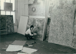 eclektic:  Japanese artist Yayoi Kusama in her studio, 1958 