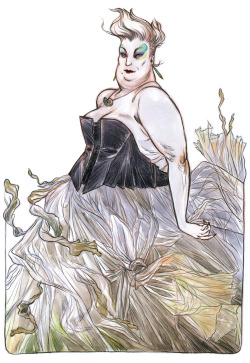 thelouringlady:  whatwith:  Ursula fan art by Marian Churchland.  Now this is what we mean when we say draw Ursula being a fashionable babe without making her thin.Gorgeous! 