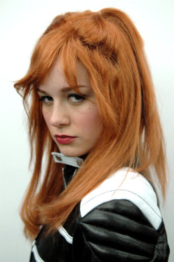 radiomaru:  Edgar gave me the ok to post these. Brie Larson in the UNUSED RED WIG from Scott Pilgrim Vs the World. Envy Adams had red hair on the original book cover. When Brie came in for hair &amp; makeup tests, they tried the red first, nobody was