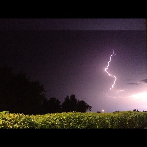 Off my phone…cause I’m at work. : spent my whole 30 taking pictures o my phone. Wish I was at home with my camera. :(#nofilter #storm #lightning #bolt #photography (Taken with Instagram)