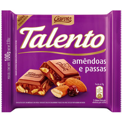 "Qual é o seu talento?" "Preto ao leite com amêndoas e passas, e o seu?"