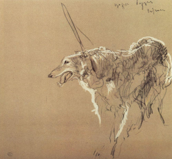 cavetocanvas:  Valentin Serov, Greyhound Royal Hunting, 1902 