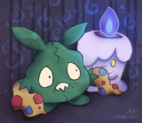 Daily Draw- Day 18 (Fanart Friday)My two favorite Pokemon from Gen 5, Trubbish and Litwick. I dont k