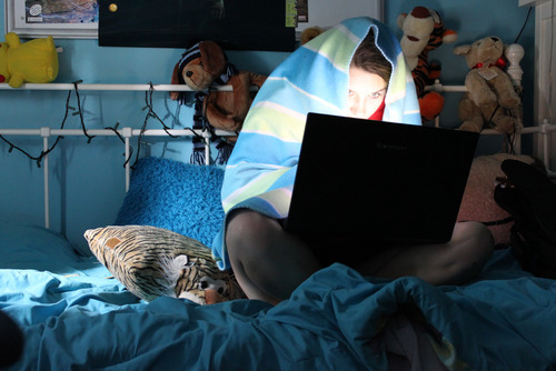 whovian-all-over:  ohyousillypotato:  And here we can see the Blogger in her natural habitat.  The blogger is a shy, docile creature…  … that prefers the darkness…  … and tends to be wary of the outside world.  The Blogger rarely sleeps, and when