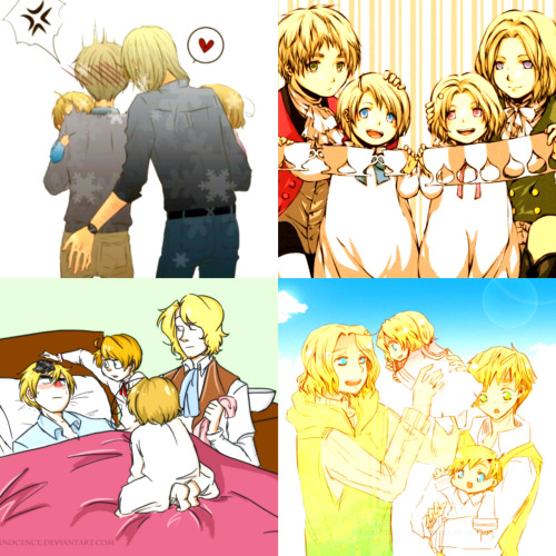 [Hetalia- FACE Family ♡ France, America, Canada + England ]