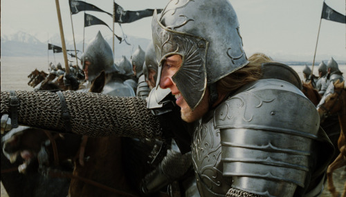 Nicolas Cage as Faramir charging to take back Osgiliath.