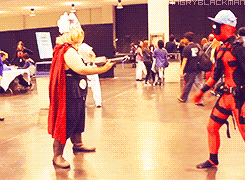 arteris:  Okay, whoever was doing the Deadpool bits in costume in these GIFs was a genius. 