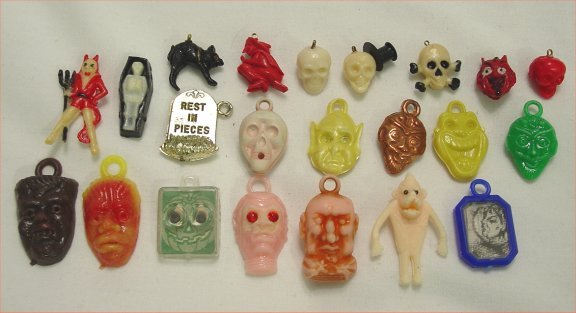 cryptofwrestling:  Various vintage Monster charms, etc. from vending machines (1960s)