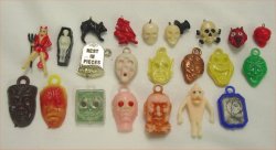 cryptofwrestling:  Various vintage Monster charms, etc. from vending machines (1960s) 