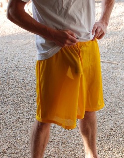 frat-in-fl:  After we have sex my buddy just puts on shorts like this without any underwear and that alone makes me ready for round two