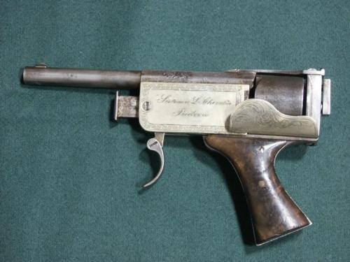 Cherubin PistolSome kind of centerfire, bullpup revolver made in 1881.  Interesting.